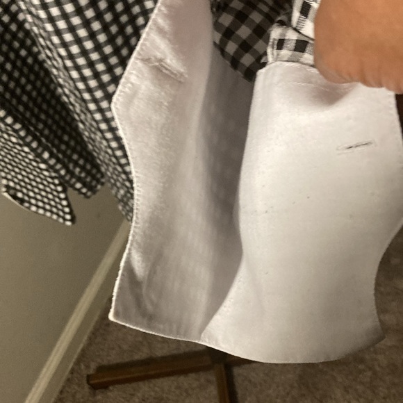 Georges | Men’s Black/White Checkered Dress Shirt - Size 18/18 1/2 36/37 - Picture 12 of 12